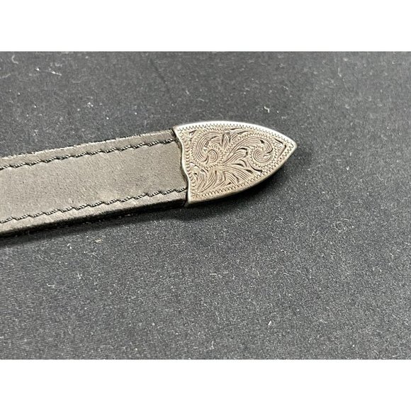 Appaloosa Durango Handmade Leather Belt Black Indian Head Nickel Turquoise Sz 40 main image 4